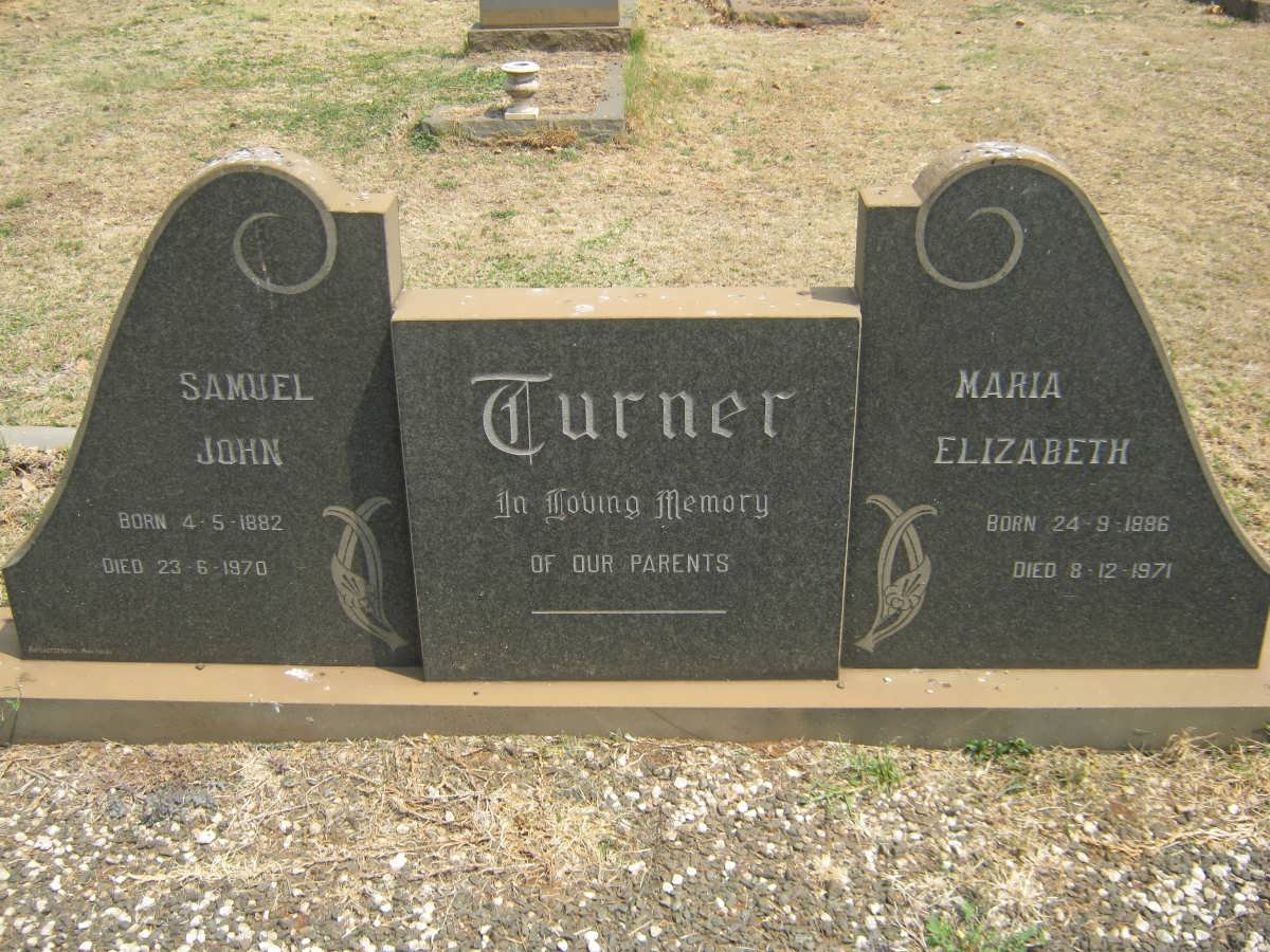 TURNER Samuel John 1882-1970 &amp; Maria Elizabeth 1886-1971