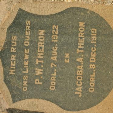 THERON P.W. -1922 &amp; Jacoba A. -1919