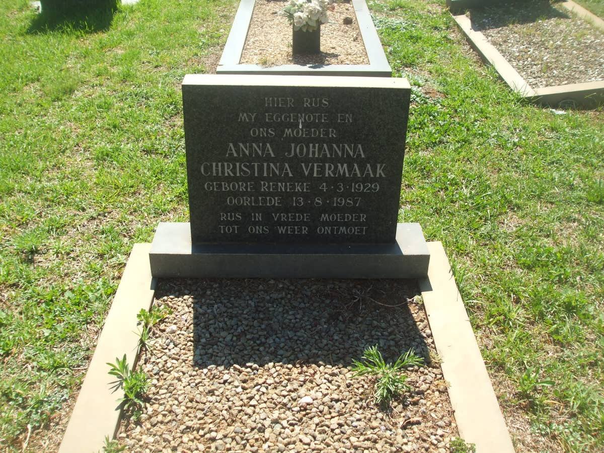 VERMAAK Anna Johanna Christina nee RENEKE 1929-1987