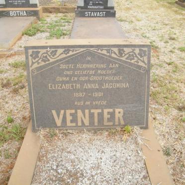 VENTER Elizabeth Anna Jacomina 1887-1981
