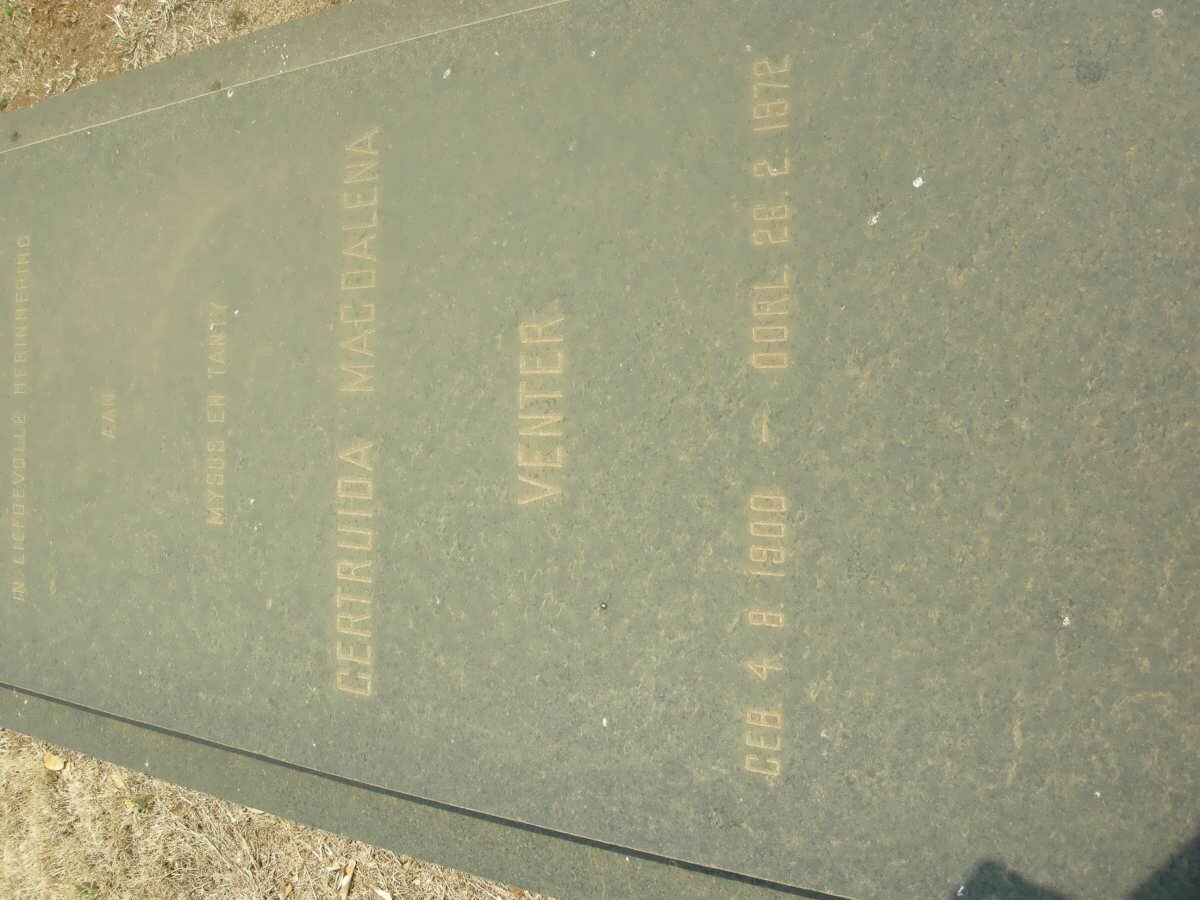 VENTER Gertruida Magdalena 1900-1972