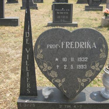 VILLIERS Fredrika, de 1932-1993