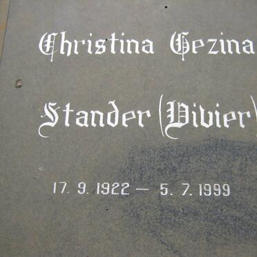 STANDER Christina Gezina nee VIVIER 1922-1999