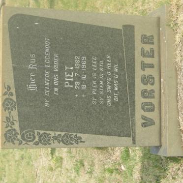 VORSTER Piet 1932-1969