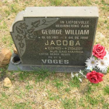 VOGES George William 1917-1998 &amp; Jacoba 1923-2007