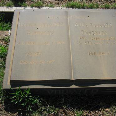 VORSTER Barend Johannes Marthinus 1880-1966 &amp; Anna Barbara Echberta TEREBLANCHE 1888-1975