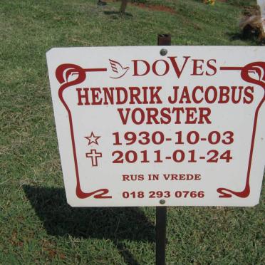VORSTER Hendrik Jacobus 1930-2011