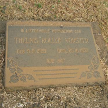 VORSTER Theunis Roelof 1928-1953