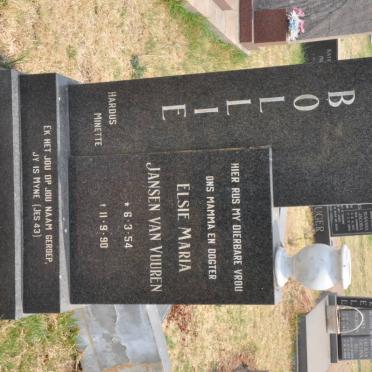 VUUREN Elsie Maria, Jansen van 1954-1990