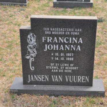 VUUREN Francina Johanna, Jansen van 1907-1996