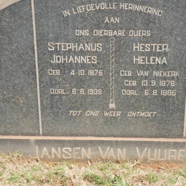 VUUREN Stephanus Johannes, Jansen van 1875-1939 &amp; Hester Helena VAN NIEKERK 1876-1965