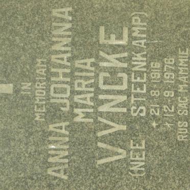 VYNCKE Anna Johanna Maria nee STEENKAMP 1916-1978