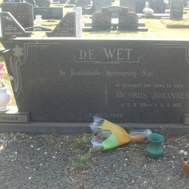 WET Jacobus Johannes, de 1921-1985