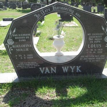 WYK Louis, van 1931-1986 &amp; Roelofina Mollie 1933-2004