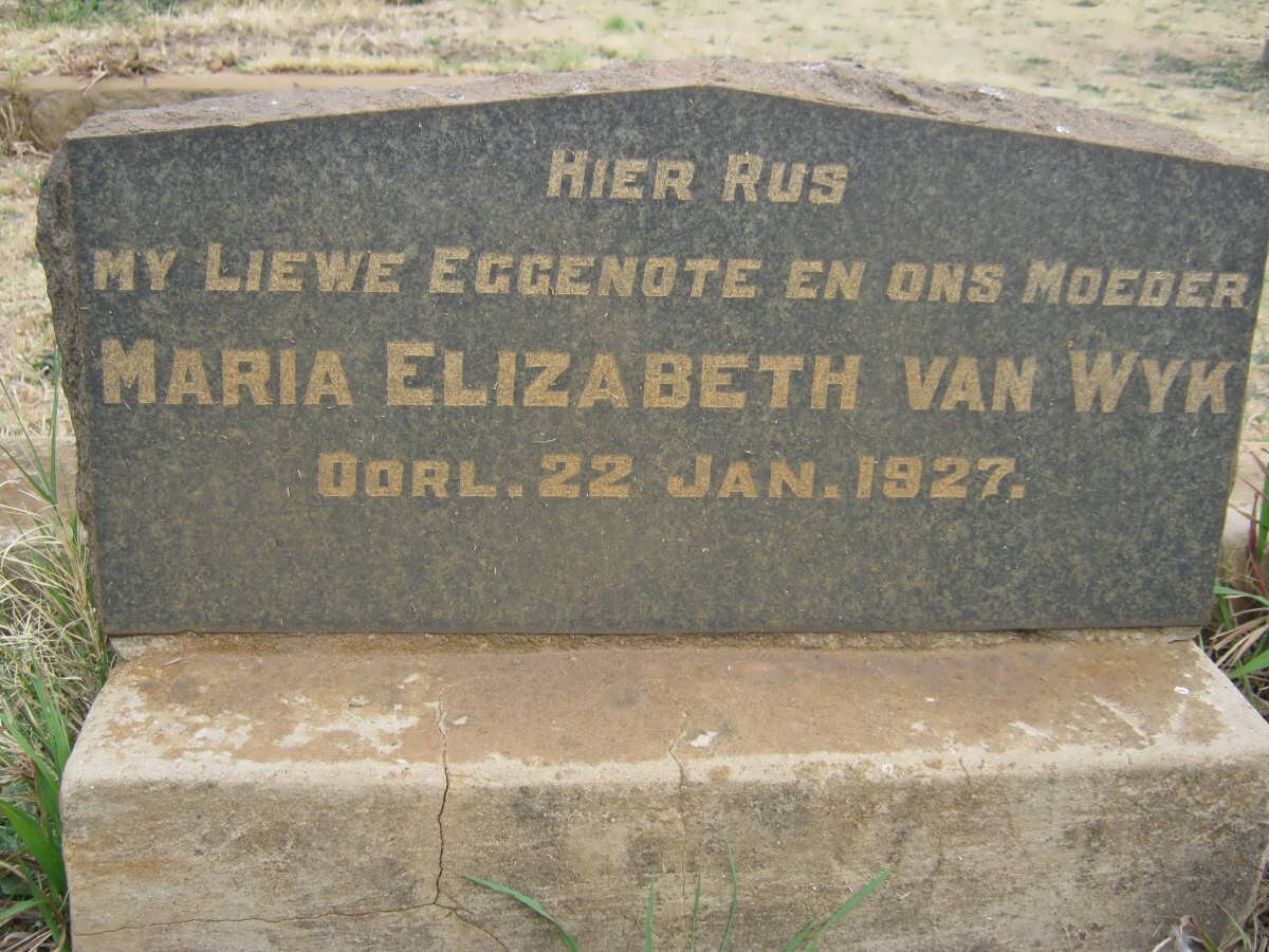 WYK Maria Elizabeth, van nee BESTER -1927