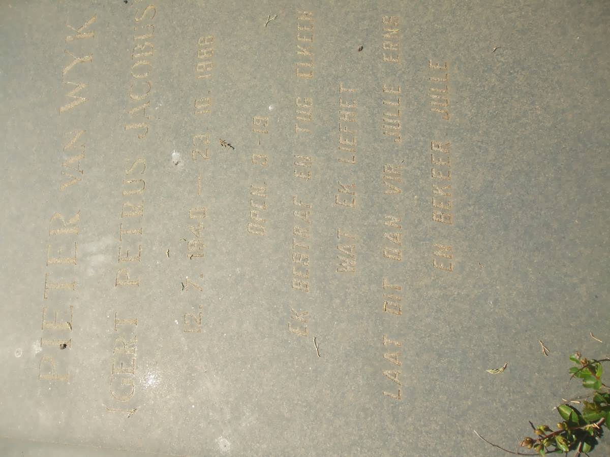 WYK Gert Petrus Jacobus, van 1940-1986