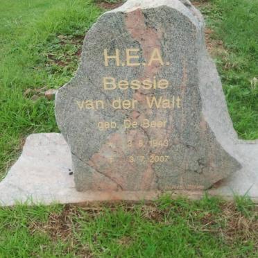 WALT H.E.A., van der nee DE BEER 1943-2007