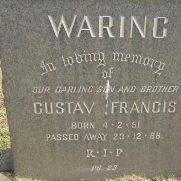 WARING Gustav Francis 1951-1966