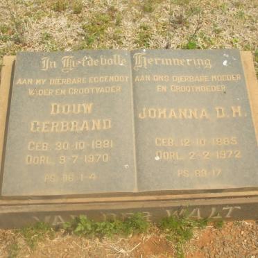 WALT Douw Gerbrand, van der 1881-1970 &amp; Johanna Dorethea Helena 1885-1972