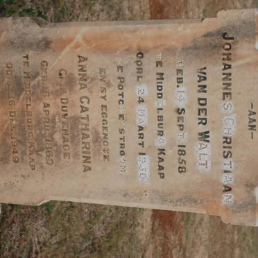 WALT Johannes Christiaan, van der 1858-1930 &amp; Anna Catharina DUVENHAGE 1860-1949