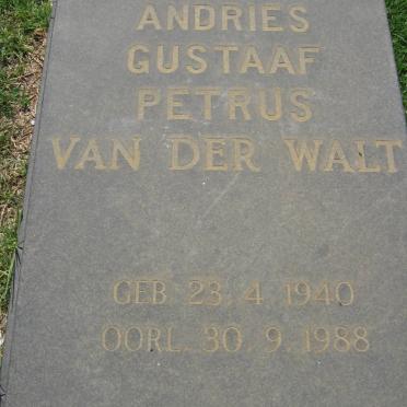 WALT Andries Gustaaf Petrus, van der 1940-1988