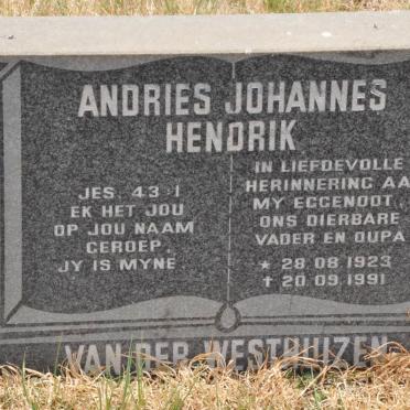 WESTHUIZEN Andries Johannes Hendrik, van der 1923-1991