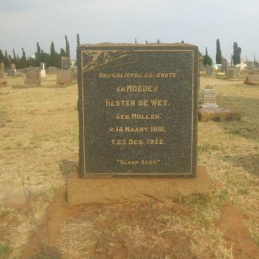 WET Hester, de nee MULLER 1881-1932