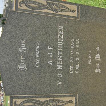 WESTHUIZEN A.J.F., v.d 1879-1965