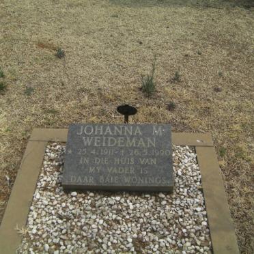 WEIDEMAN Johanna M. 1911-1990