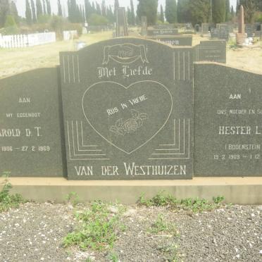 WESTHUIZEN Harold D.T., van der 1906-1969 &amp; Hester L.E. BODENSTEIN 1909-1977