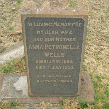 WELLS Anna Petronella 1869-1950