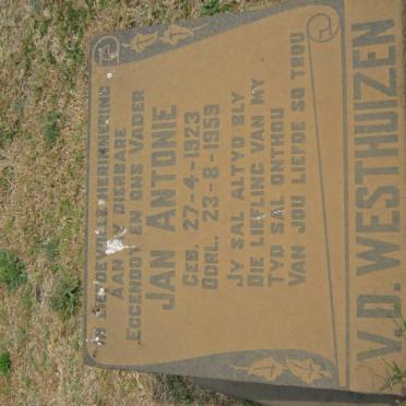 WESTHUIZEN Jan Antonie, van der 1923-1959