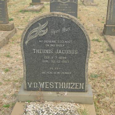 WESTHUIZEN Theunis Jacobus, v.d. 1894-1953