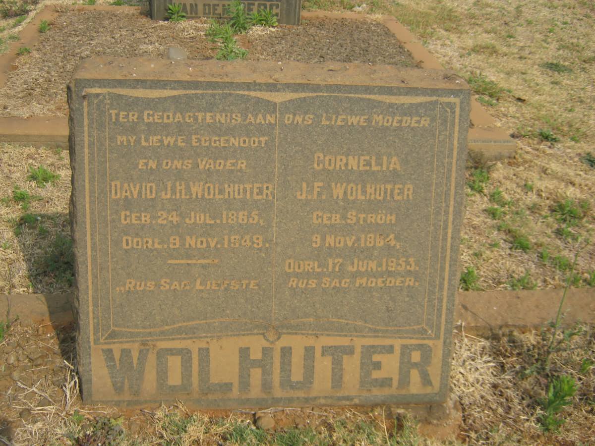 WOLHUTER David J.H. 1865-1949 &amp; Cornelia J.F. STRÖH 1864-1953