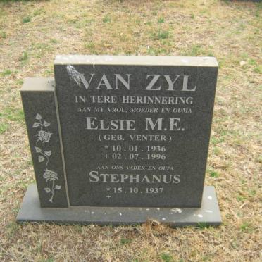 ZYL Stephanus, van 1937- &amp; Elsie M.E. VENTER 1936-1996