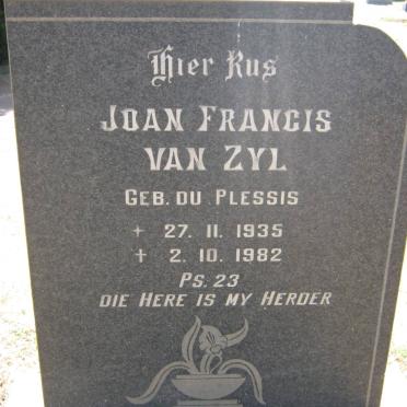 ZYL Joan Francis, van nee DU PLESSIS 1935-1982