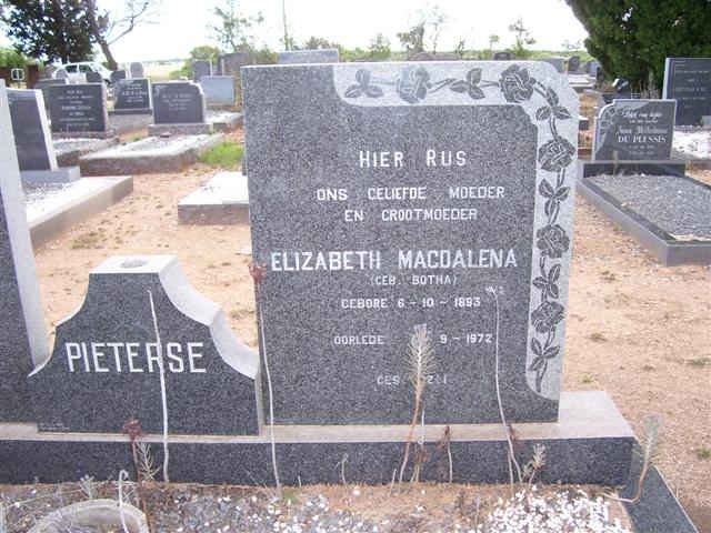 PIETERSE Elizabeth Magdalena nee BOTHA 1893-1972