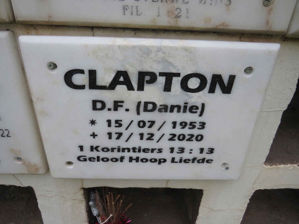 CLAPTON D.F. 1953-2020