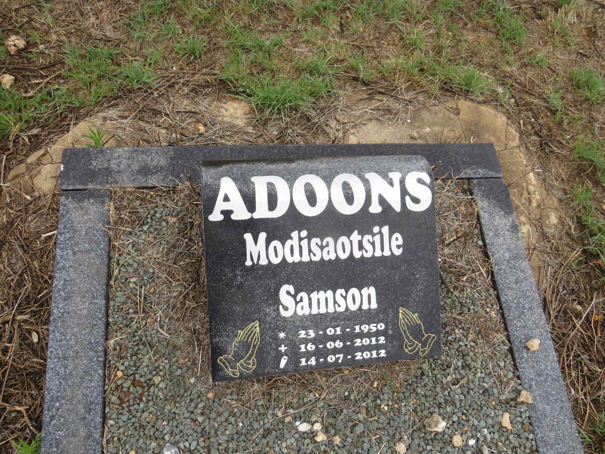 ADOONS Modisaotsile Samson 1950-2012