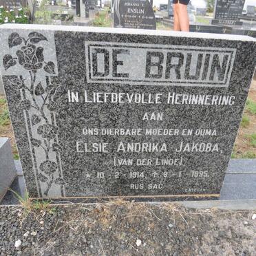 BRUIN Elsie Andrika Jakoba, de VAN DER LINDE 1914-1995