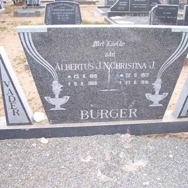 BURGER Albertus J.N. 1918-1968 &amp; Christina J. 1922-1991