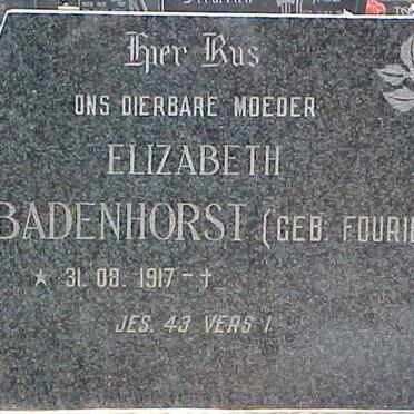 BADENHORST Elizabeth nee FOURIE 1917-