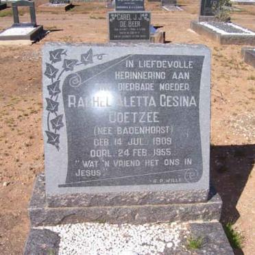COETZEE Rachel Aletta Gesina nee BADENHORST 1909-1955