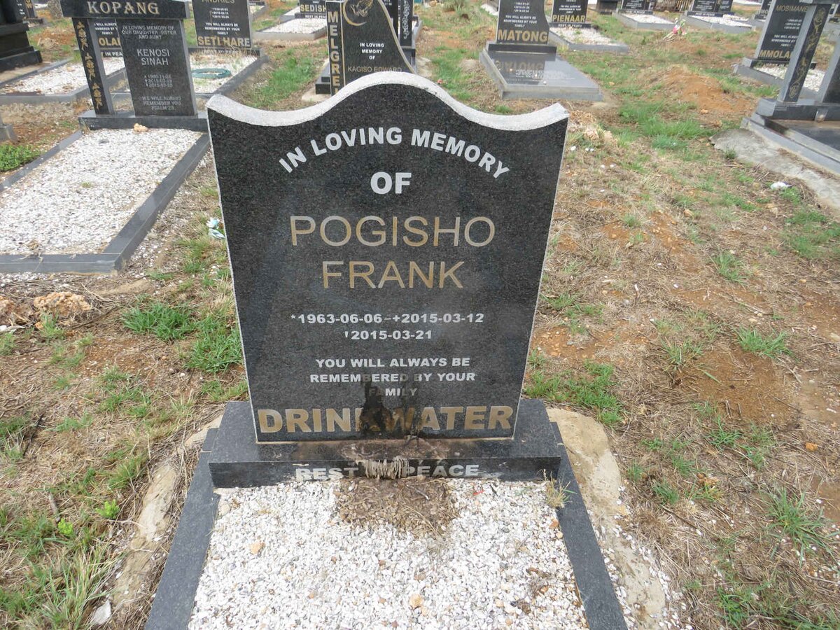 DRINKWATER Pogisho Frank 1963-2015