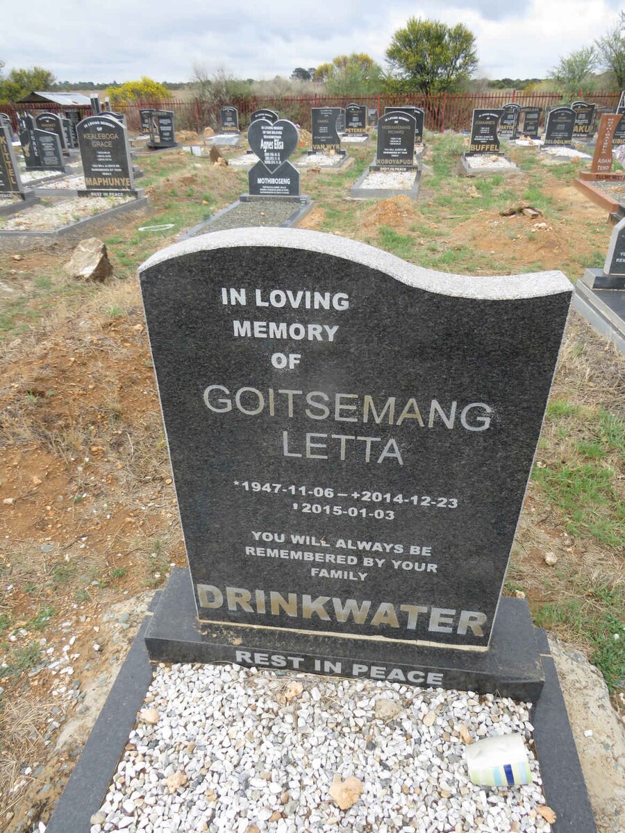 DRINKWATER Goitsemang Letta 1947-2014