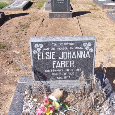 FABER Elsie Johanna nee SWARTZ 1886-1972