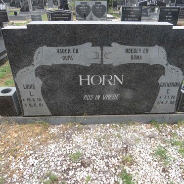HORN Louis L. 1915-1981 & Catharina E. 1920-1986
