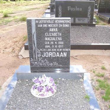 JORDAAN Anna Elizabeth Magdalena 1906-1977
