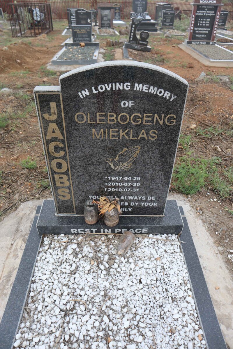 JACOBS Olebogeng Mieklas 1947-2010