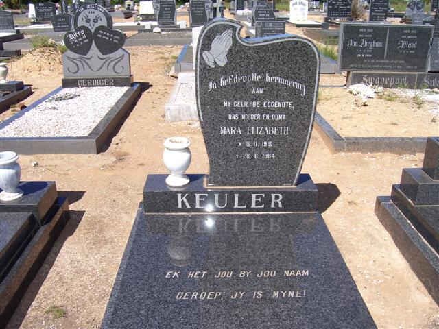 KEULER Mara Elizabeth 1915-1984